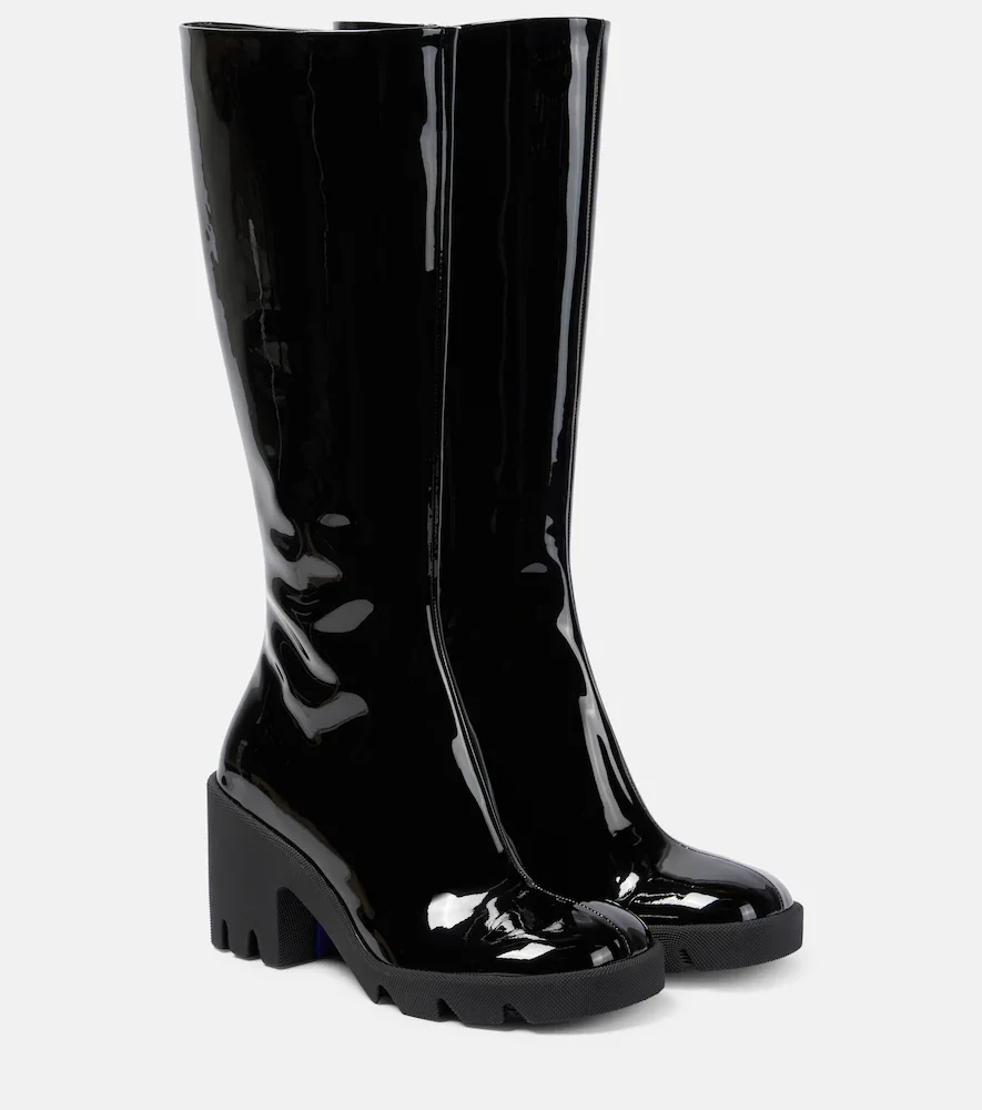 Bottes Stride en cuir verni