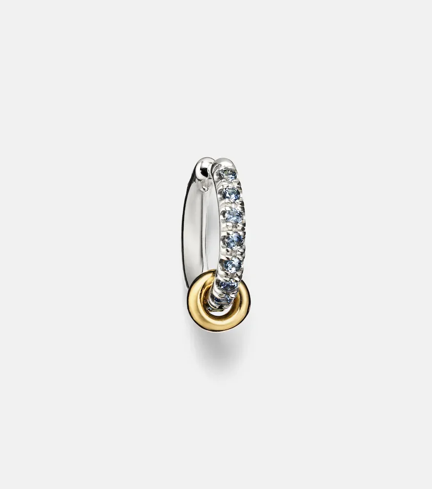 Boucle d'oreille Ombré en or 18 ct, argent sterling et saphirs