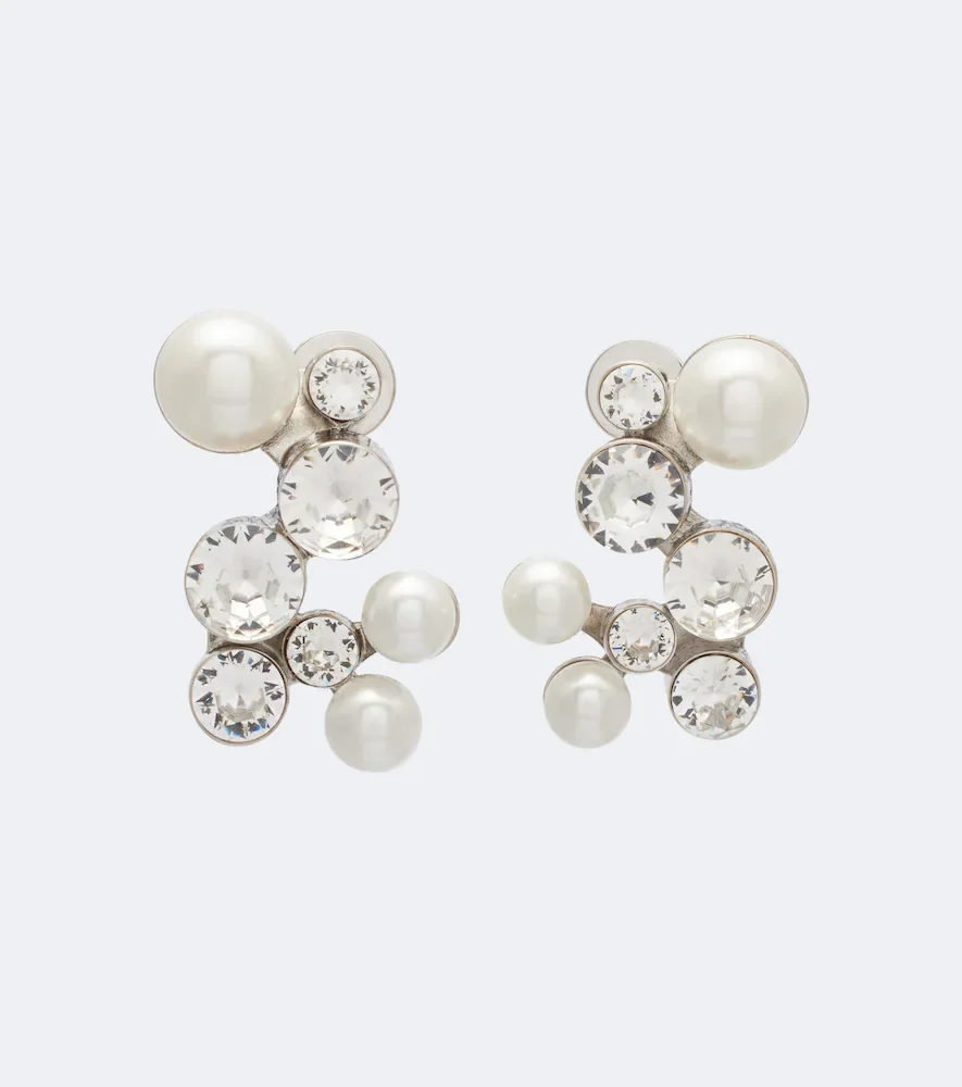 Boucles d'oreilles à cristaux et perles fantaisie