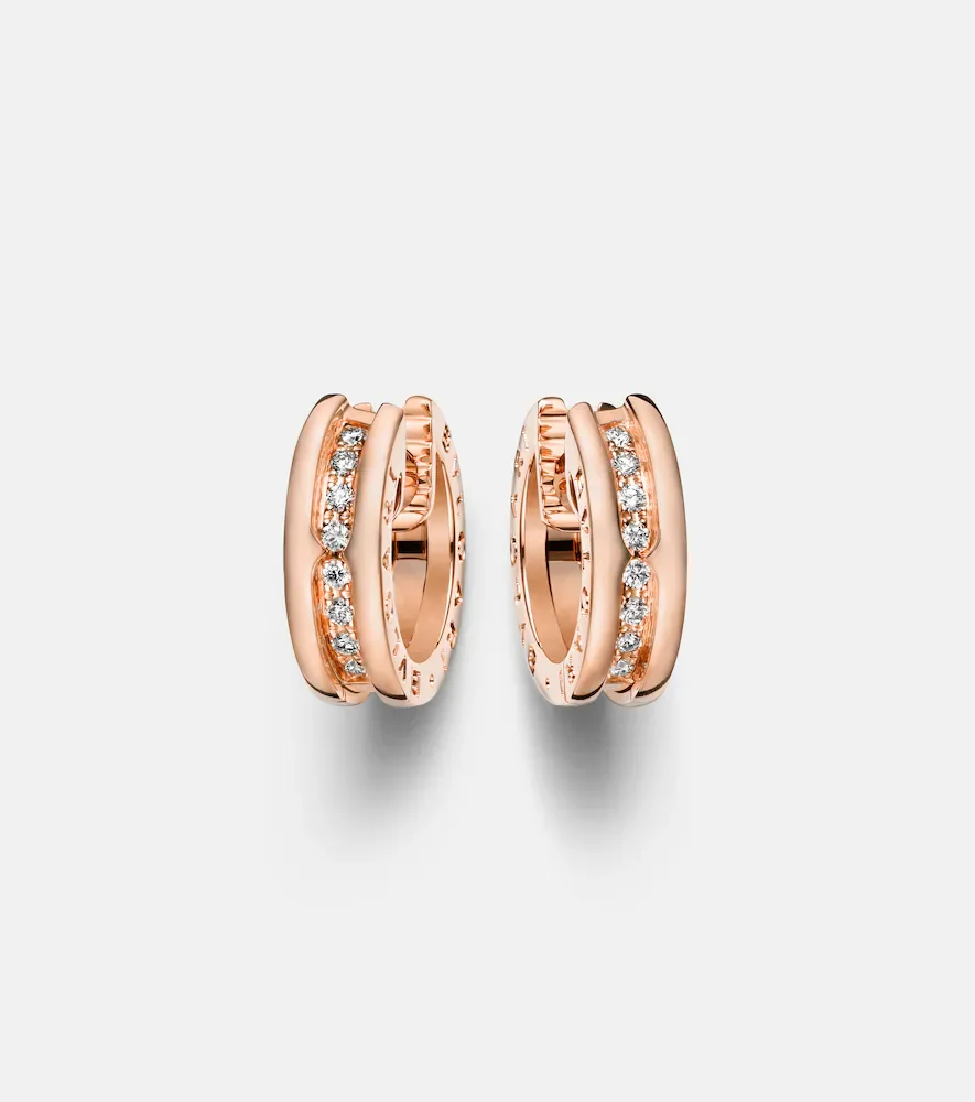 Boucles d'oreilles B.zero1 en or rose 18 ct et diamants