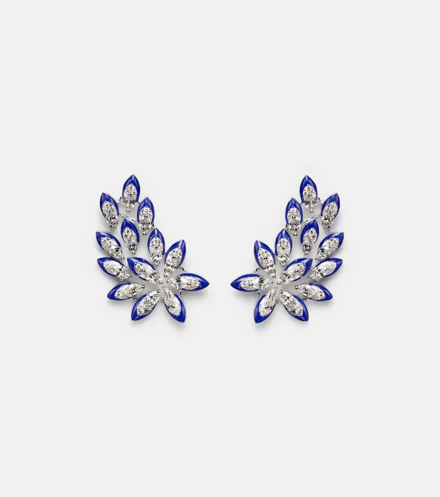 Boucles doreilles Petal en or blanc 18 ct et diamants