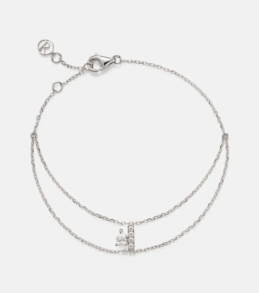 Bracelet Letters en or blanc 18 ct et diamants