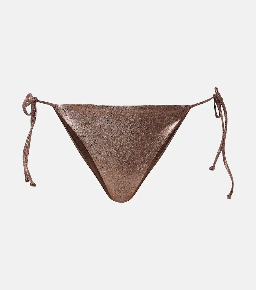 Braga de bikini de lamé anudada