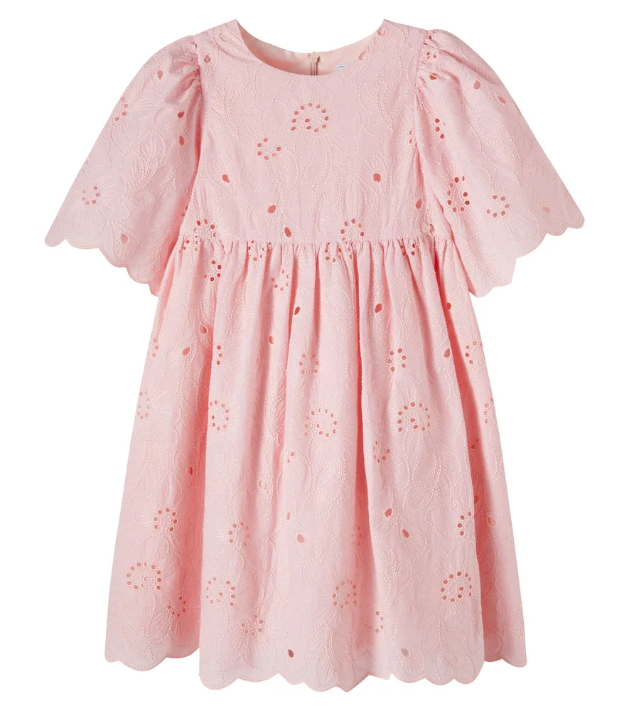 Broderie anglaise gathered dress