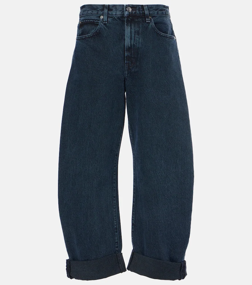 Bubble high-rise barrel-leg jeans