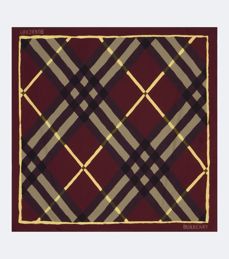 Bufanda Burberry Check de sarga de seda