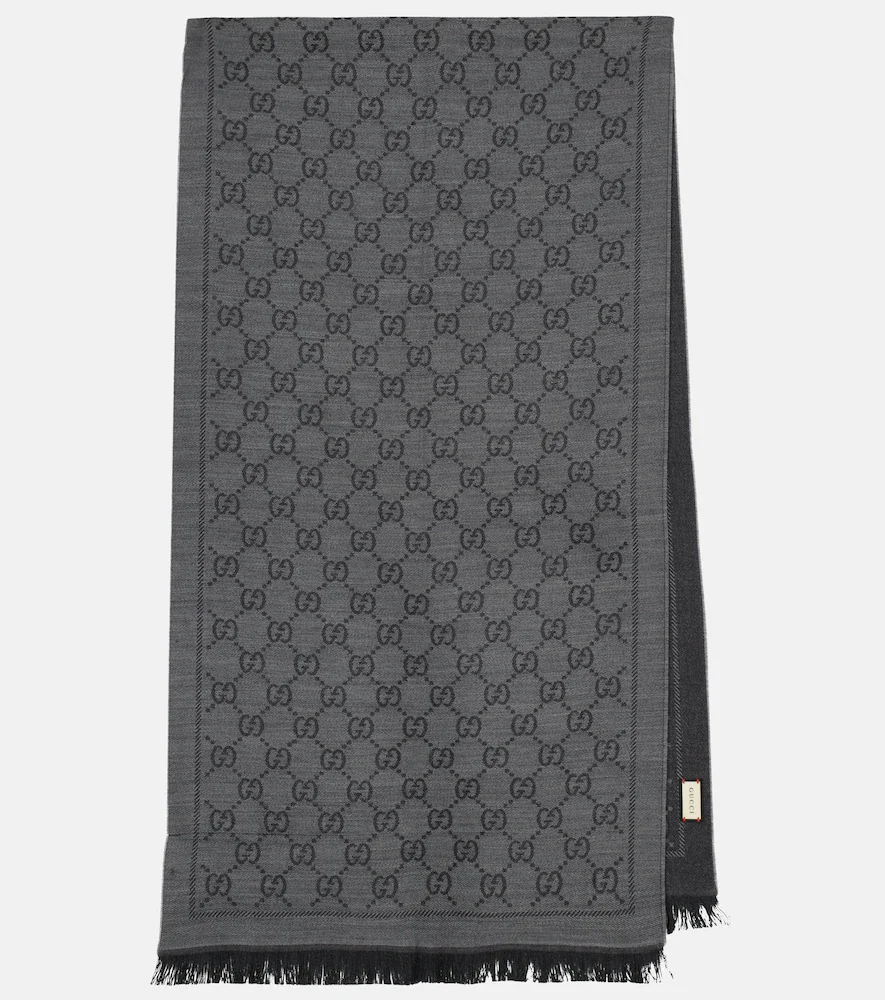 Bufanda de lana en jacquard con GG