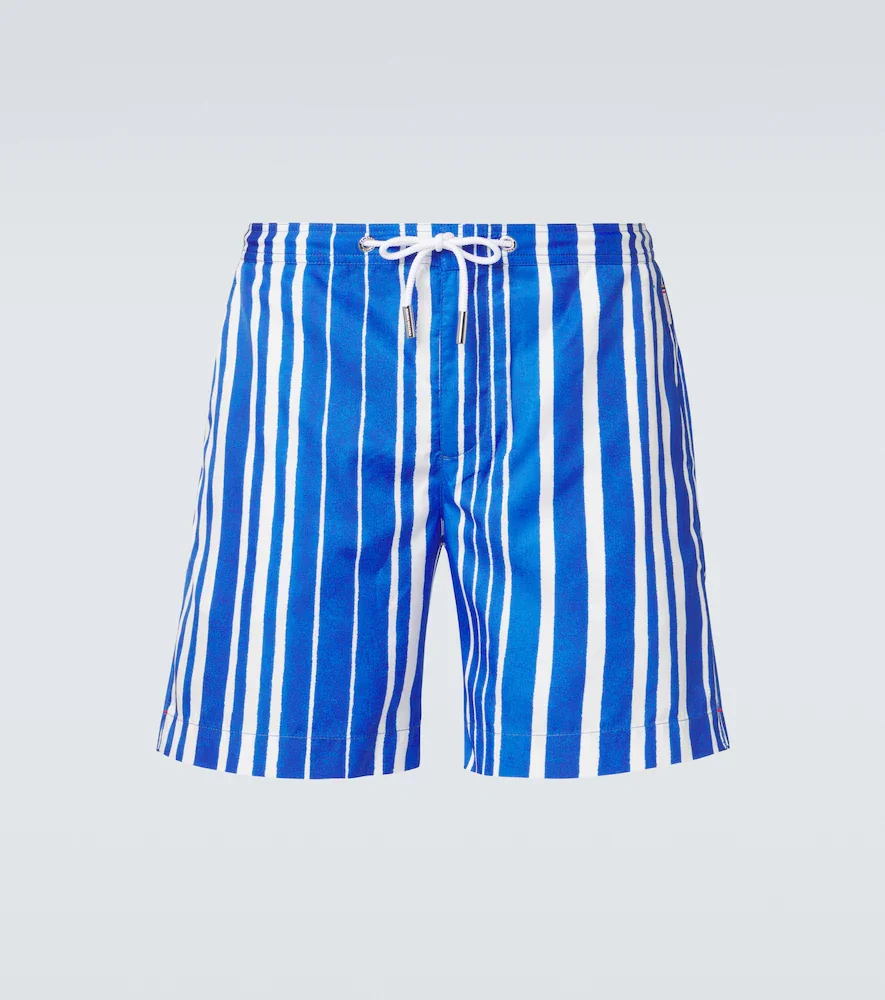 Bulldog striped swim trunks