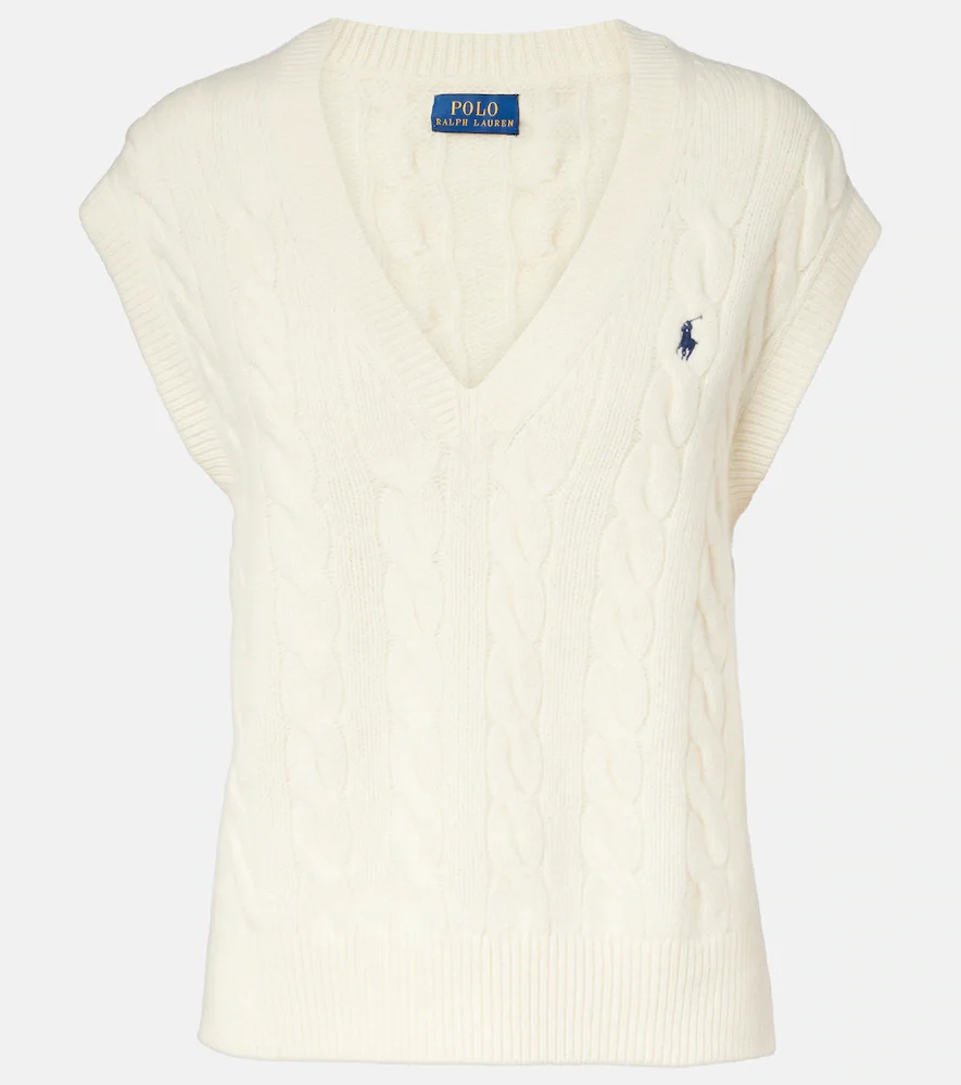 Cable-knit wool and cashmere vest