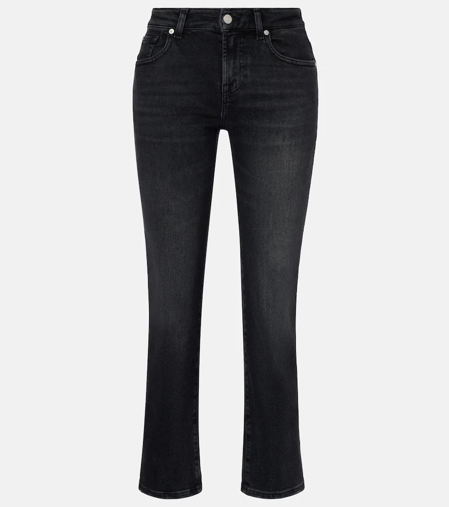 Calie Straight cropped mid-rise straight jeans