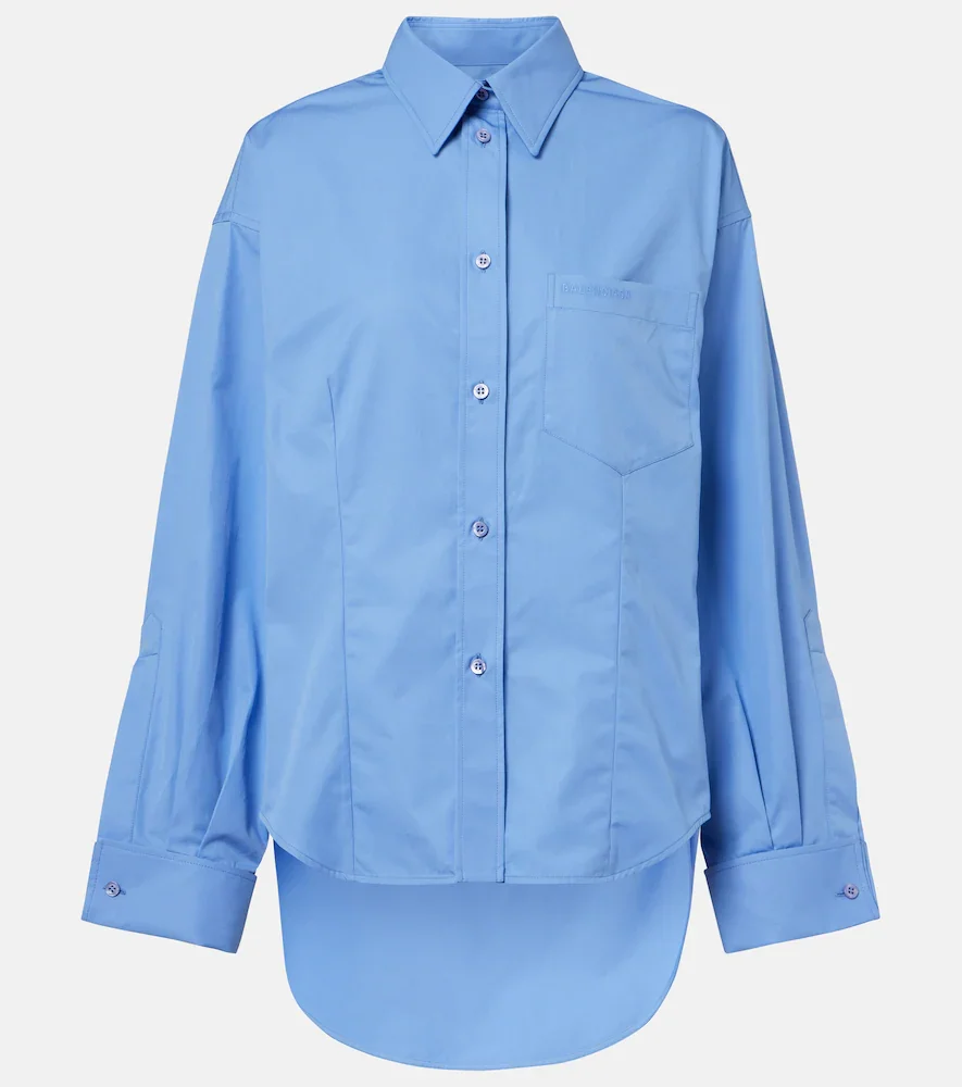 Camisa asimétrica de popelín de algodón