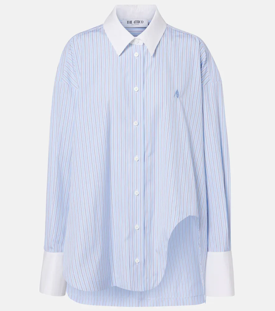 Camisa asimétrica oversized de popelín de algodón