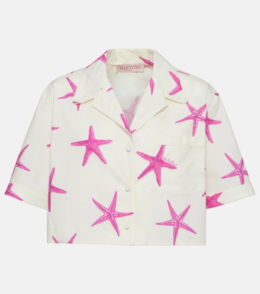 Camisa cropped Starfish de popelín