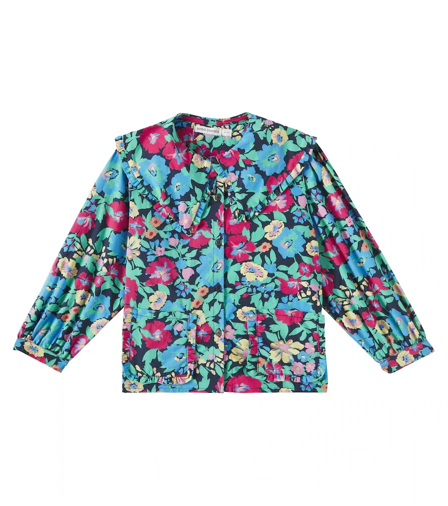 Camisa de algodón floral