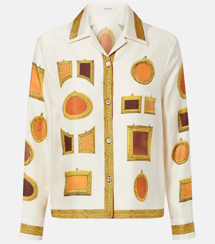 Camisa de arga de seda estampada