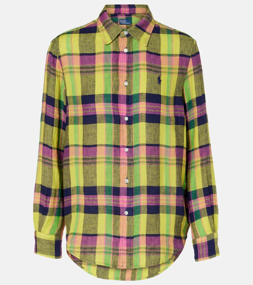 Camisa de lino a cuadros