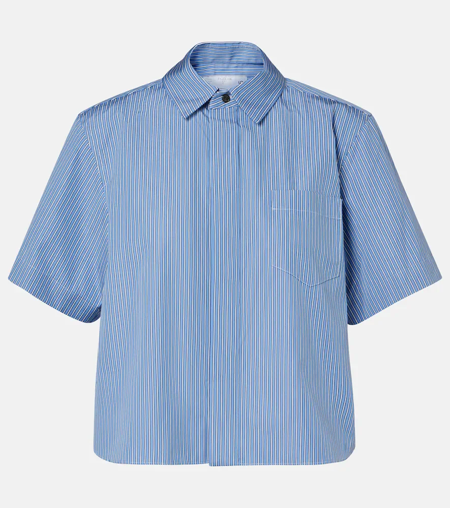 Camisa de popelín de algodón a rayas