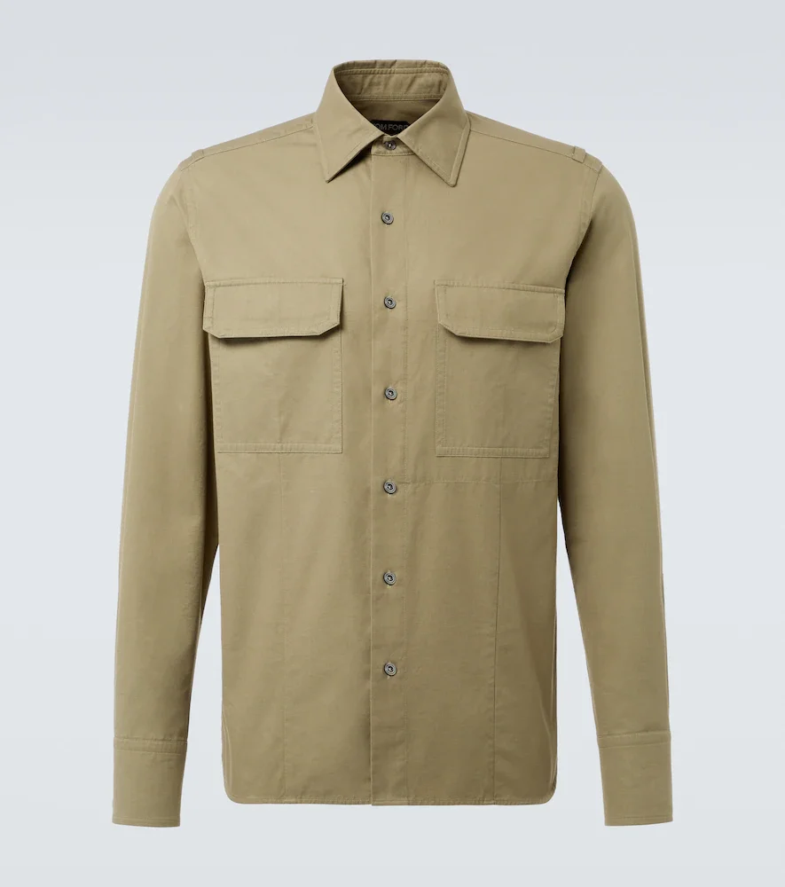 Camisa de sarga de algodón