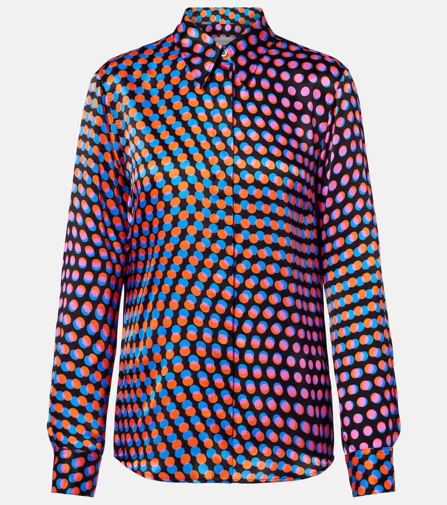 Camisa de seda con lunares