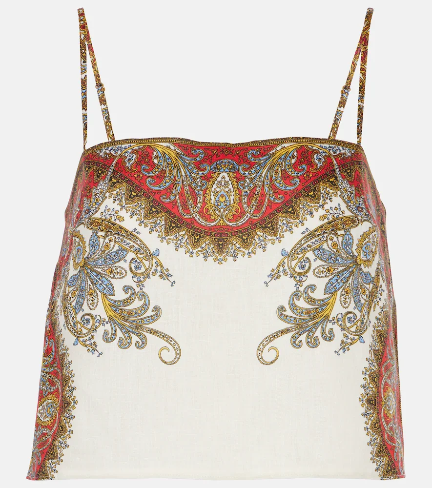 Camisa Rhea de lino estampada