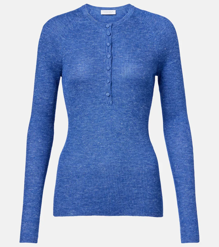 Camiseta con botones Anges de cachemir, seda y cáñamo