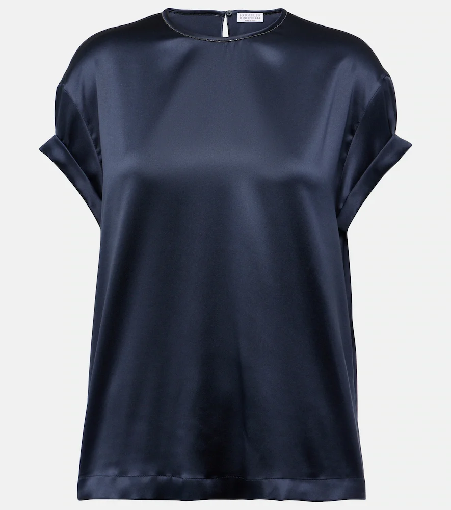 Camiseta de mezcla de seda