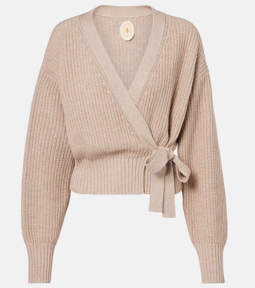 Cardigan cache-cœur en coton et cachemire
