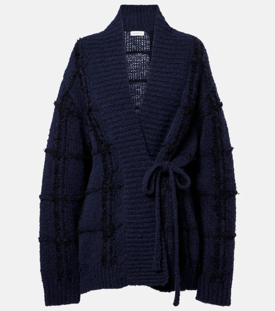 Cardigan en laine à carreaux
