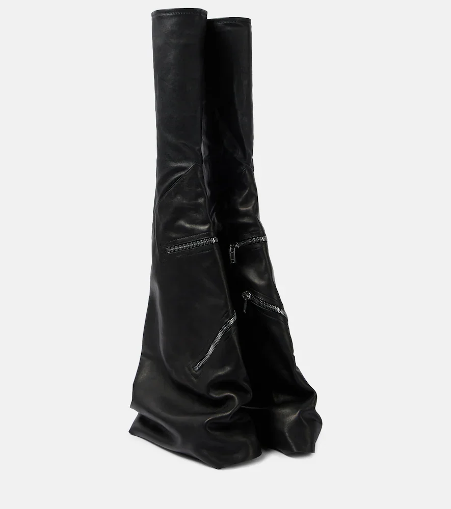 Cargoflares leather knee-high boots