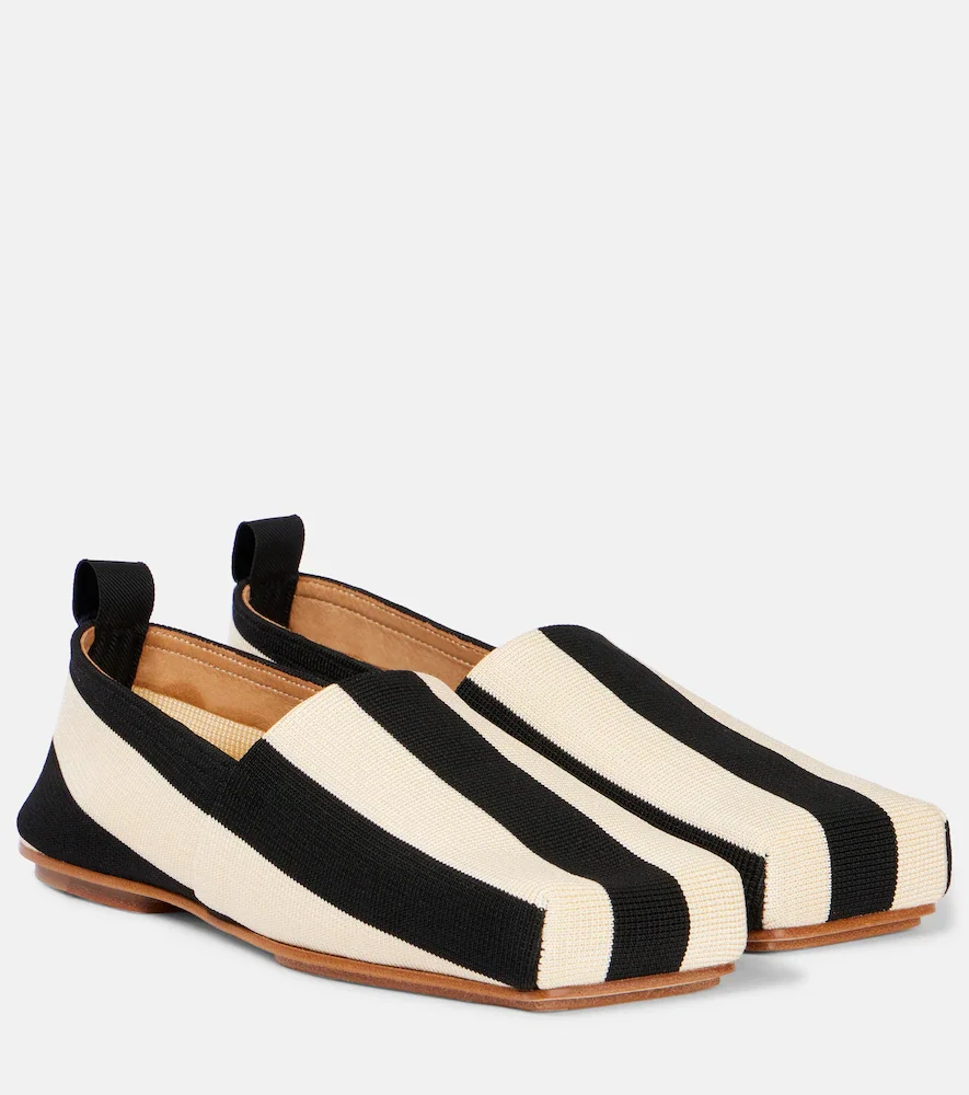 CarrÃ striped slip-on shoes