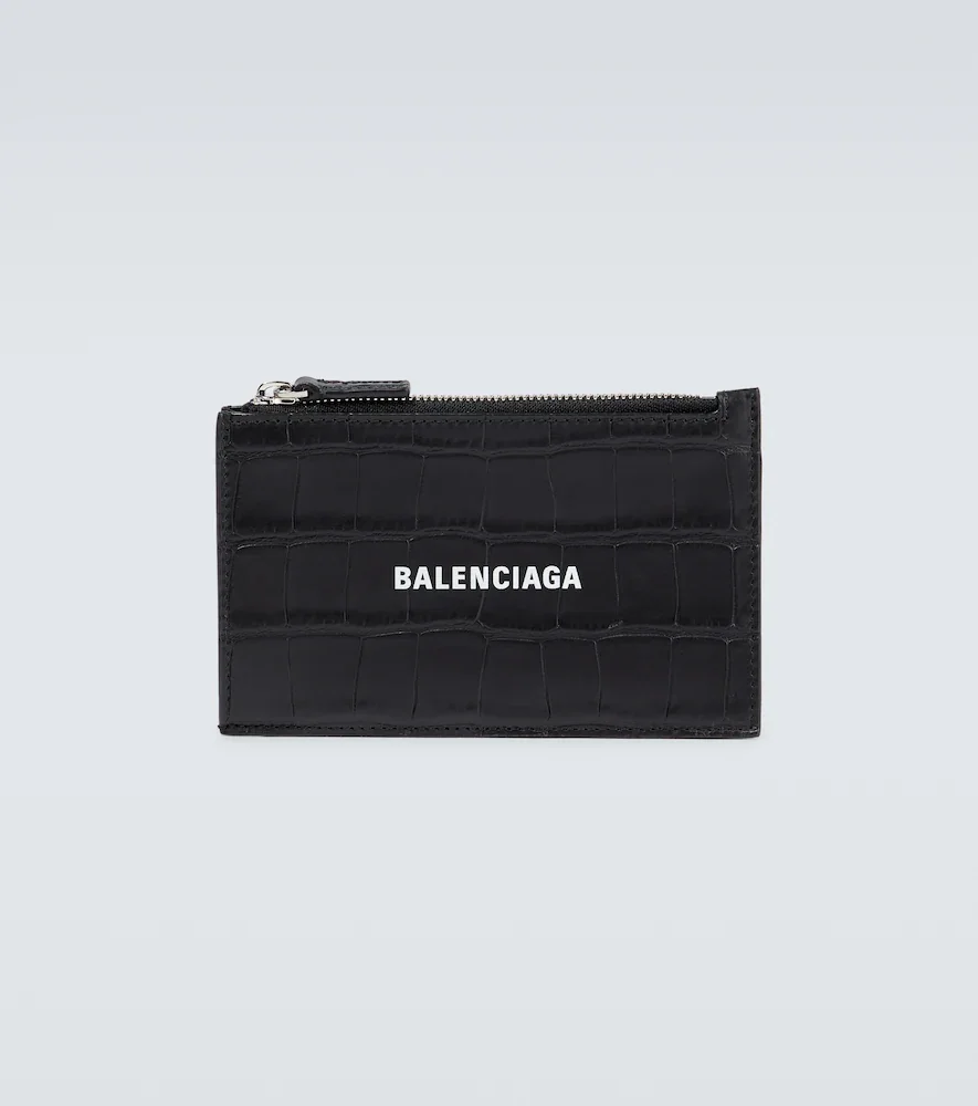 Cash croc-effect leather wallet
