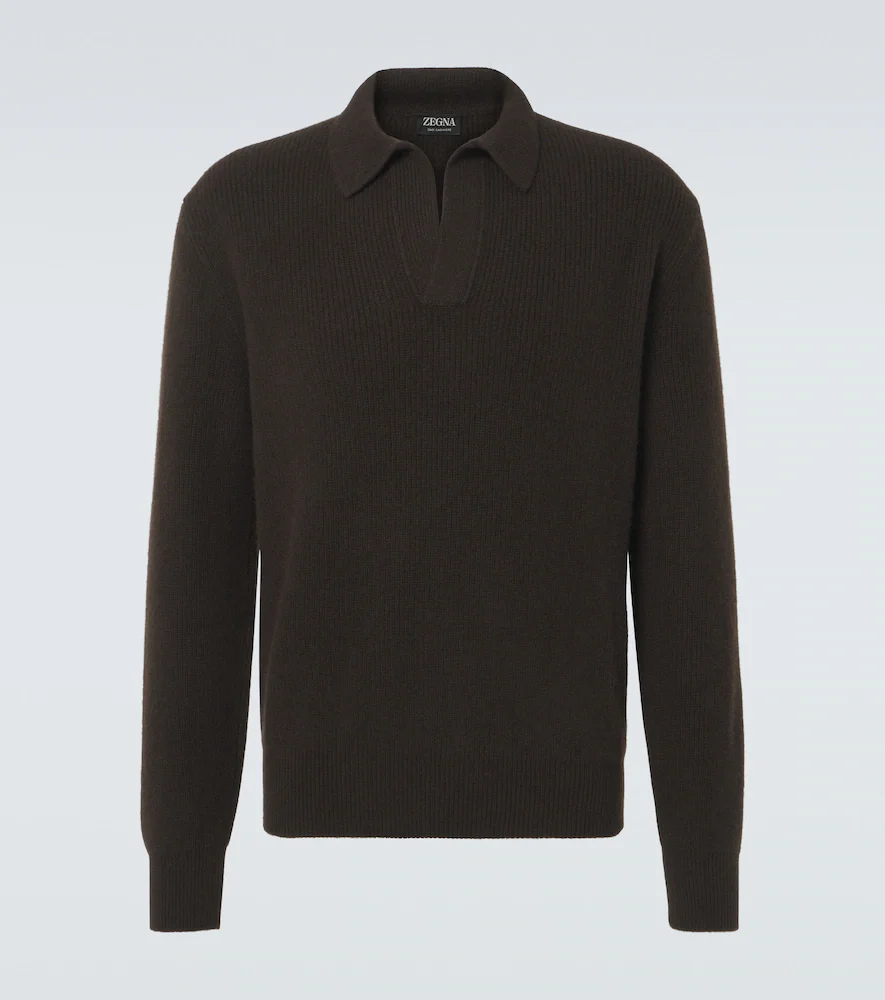 Cashmere polo sweater