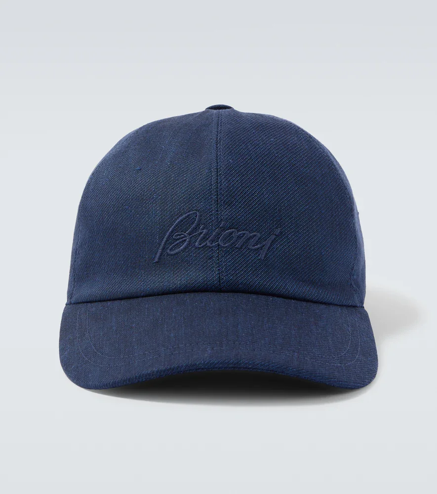 Casquette en lin et laine à logo