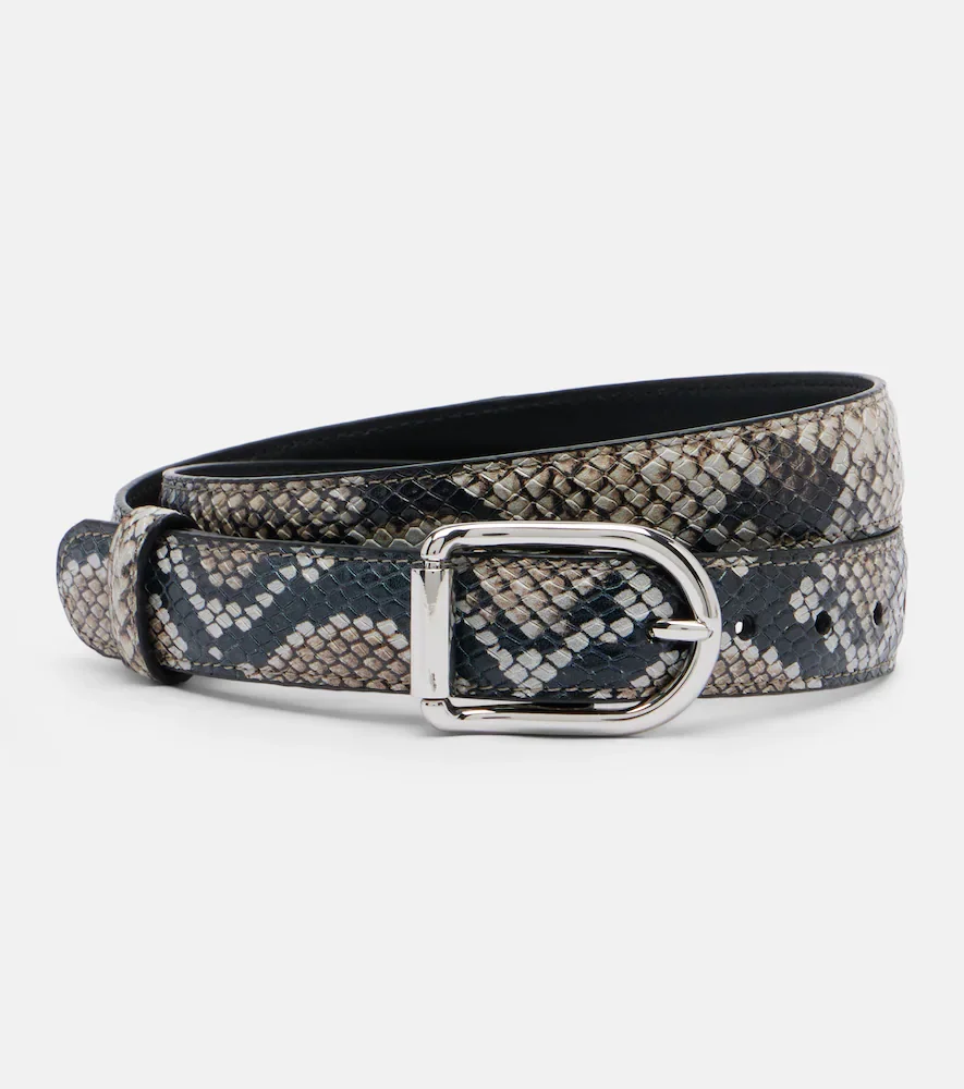 Ceinture en cuir effet serpent