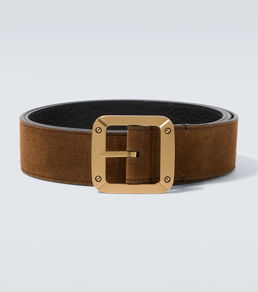 Ceinture réversible en cuir et daim