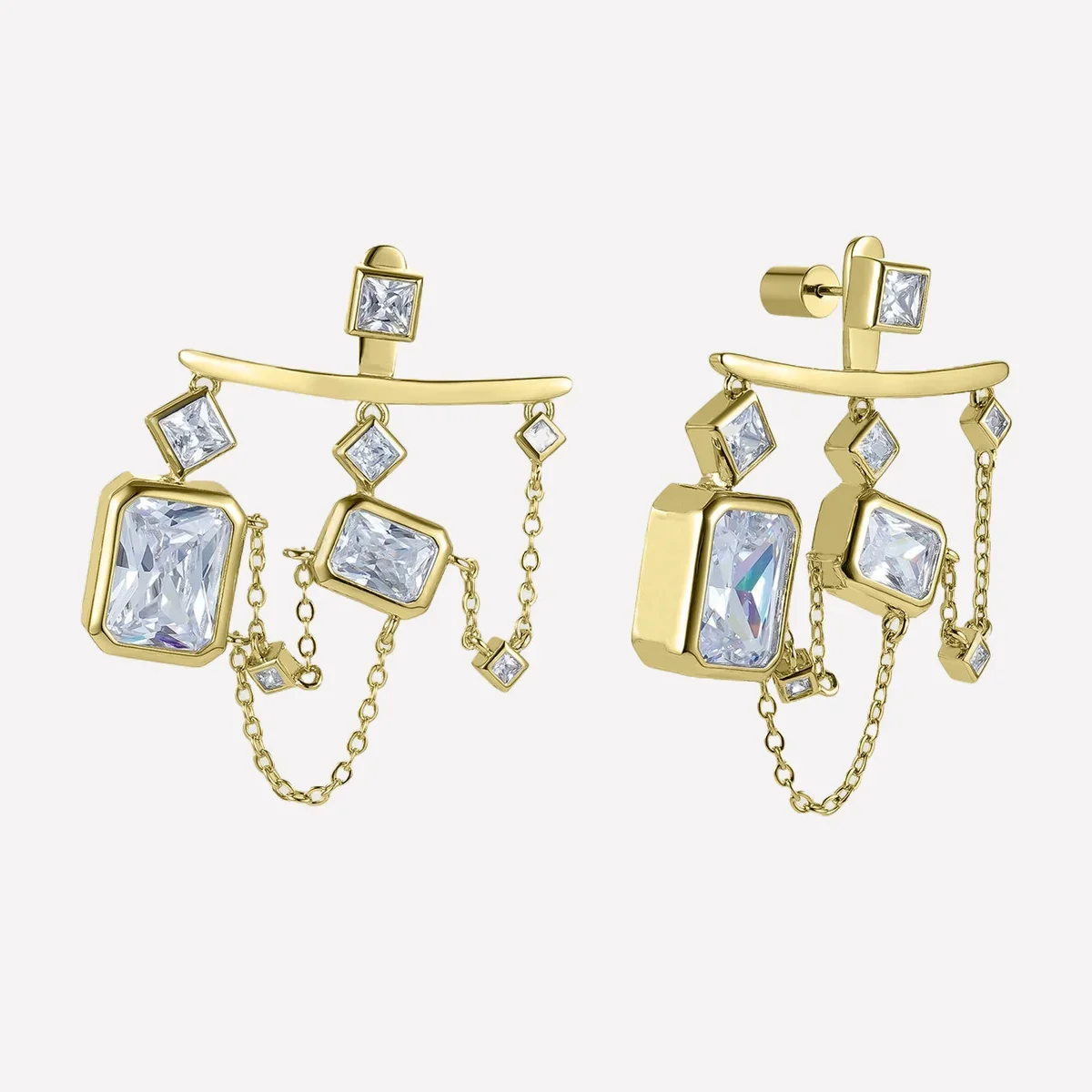 Celeste Ear Jacket Earrings - 18k Gold Plated