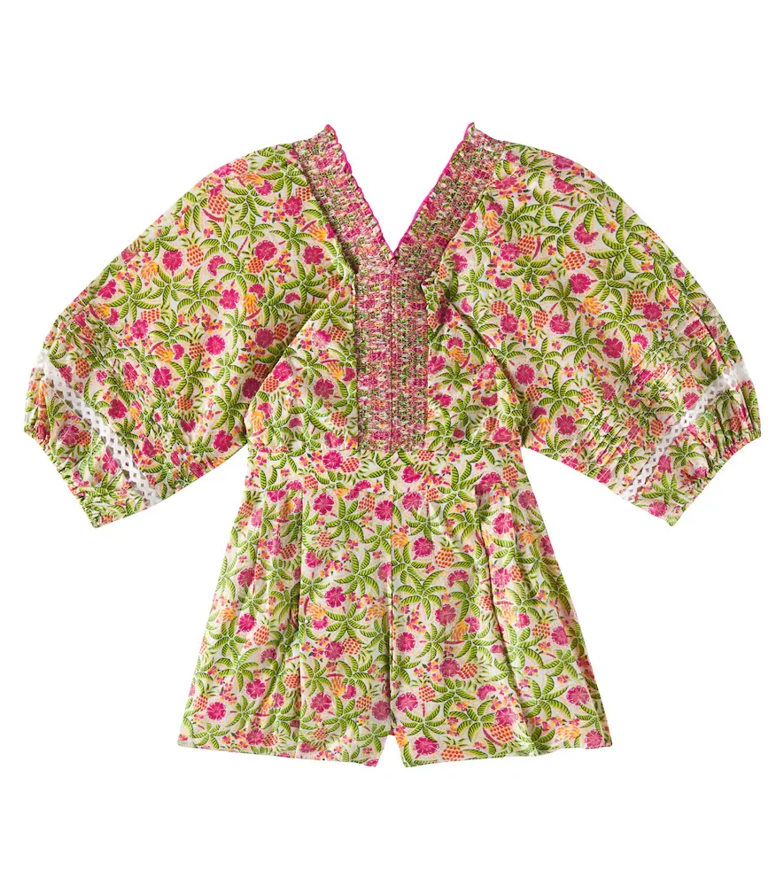 Chantal printed cotton-blend romper