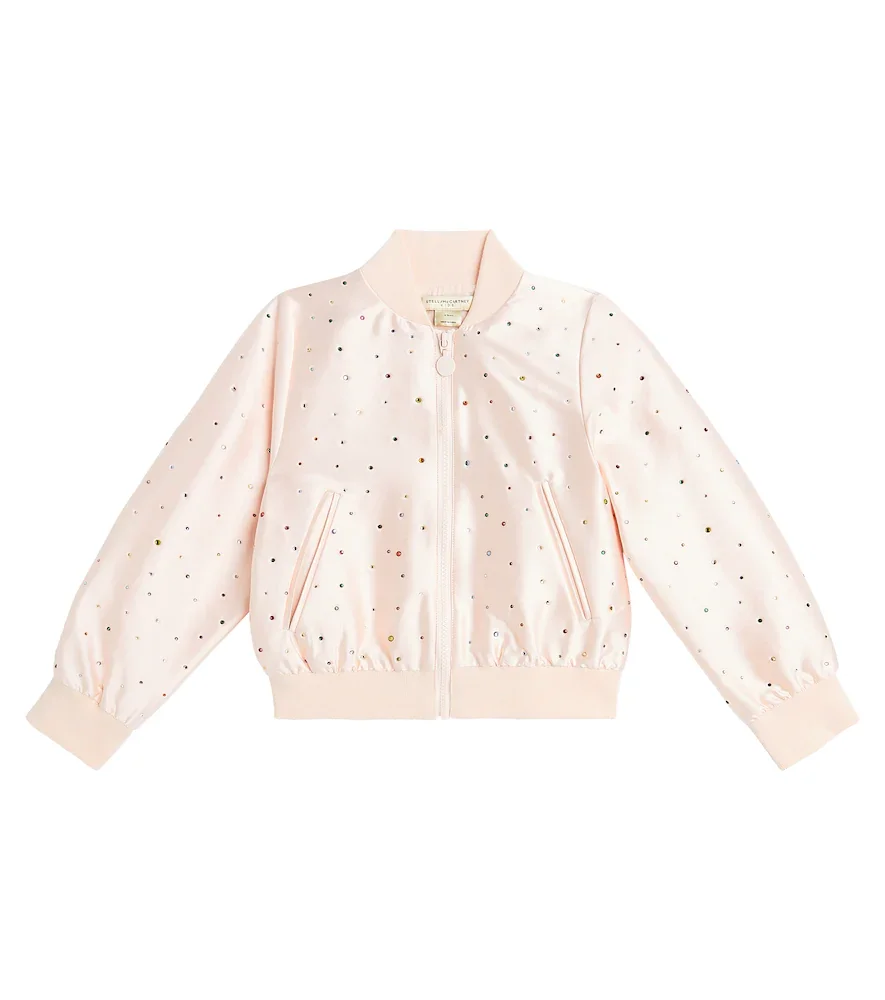 Chaqueta bomber de satén adornada