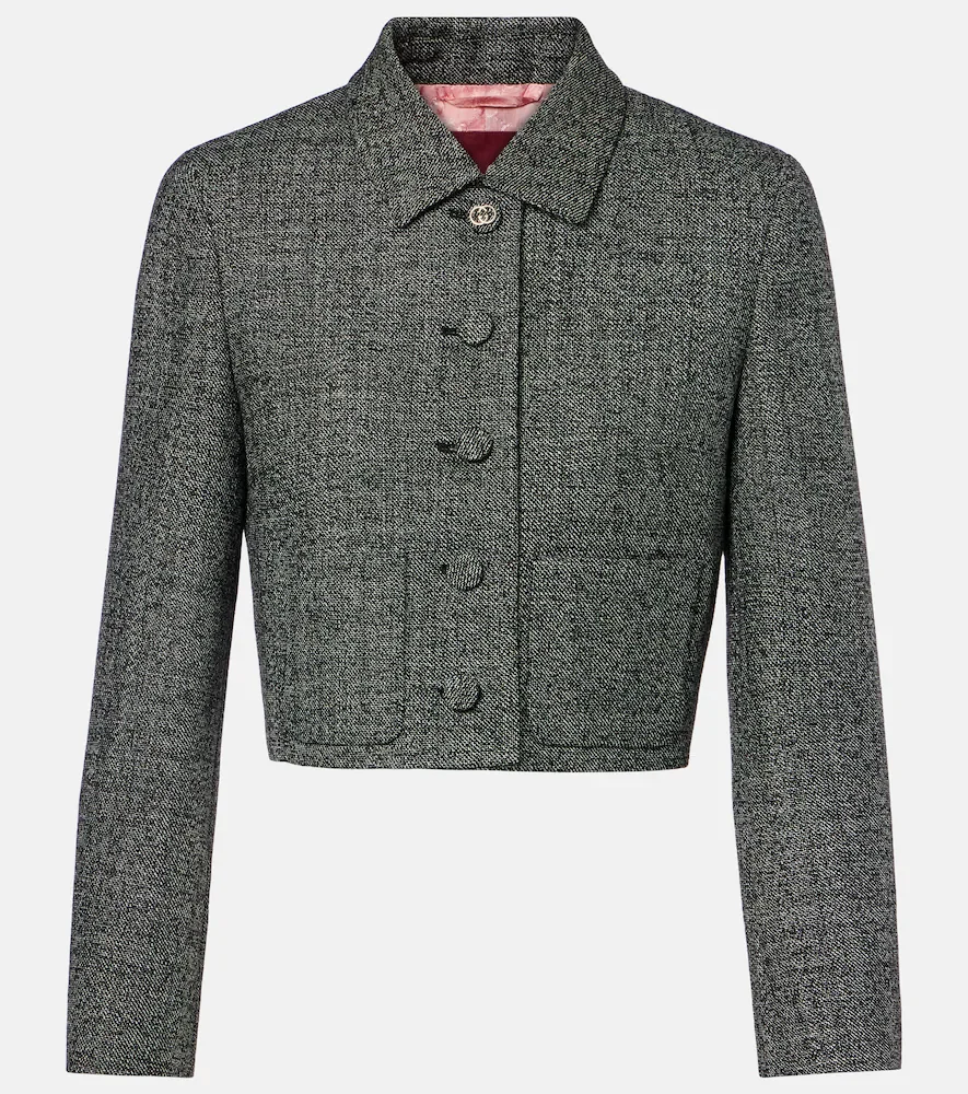 Chaqueta cropped de lana