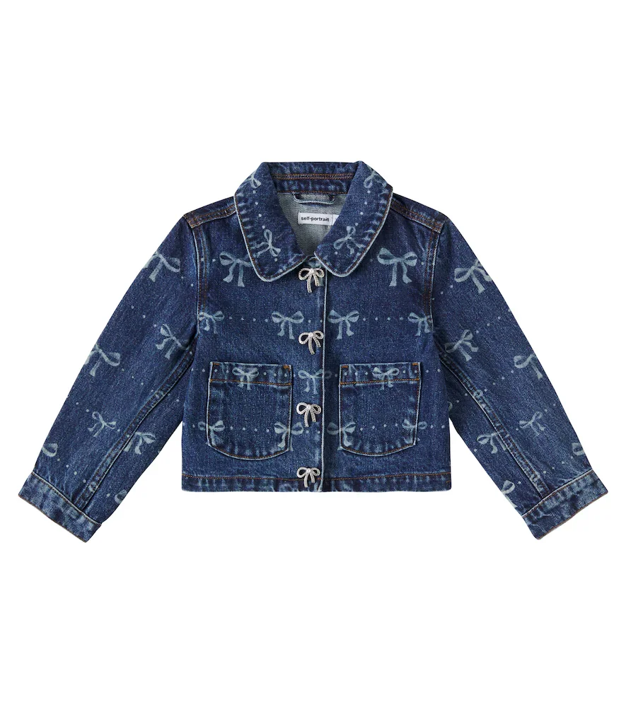 Chaqueta de denim estampada con lazos
