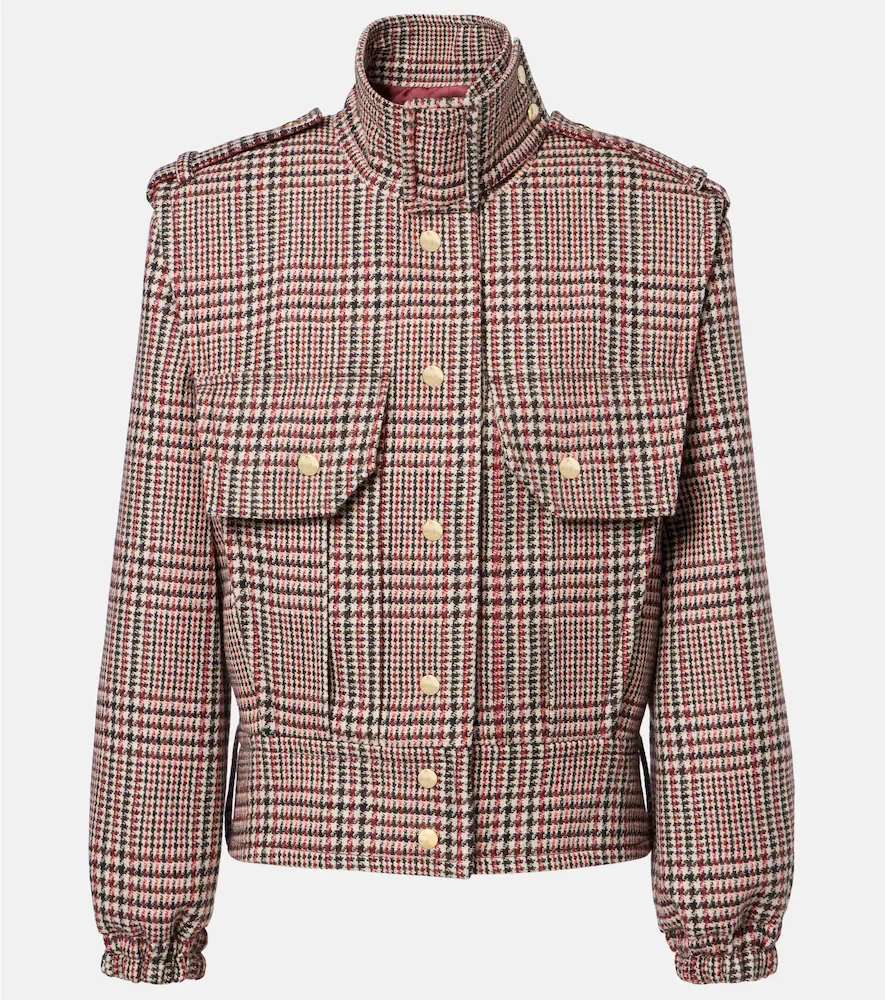 Chaqueta de lana virgen a cuadros