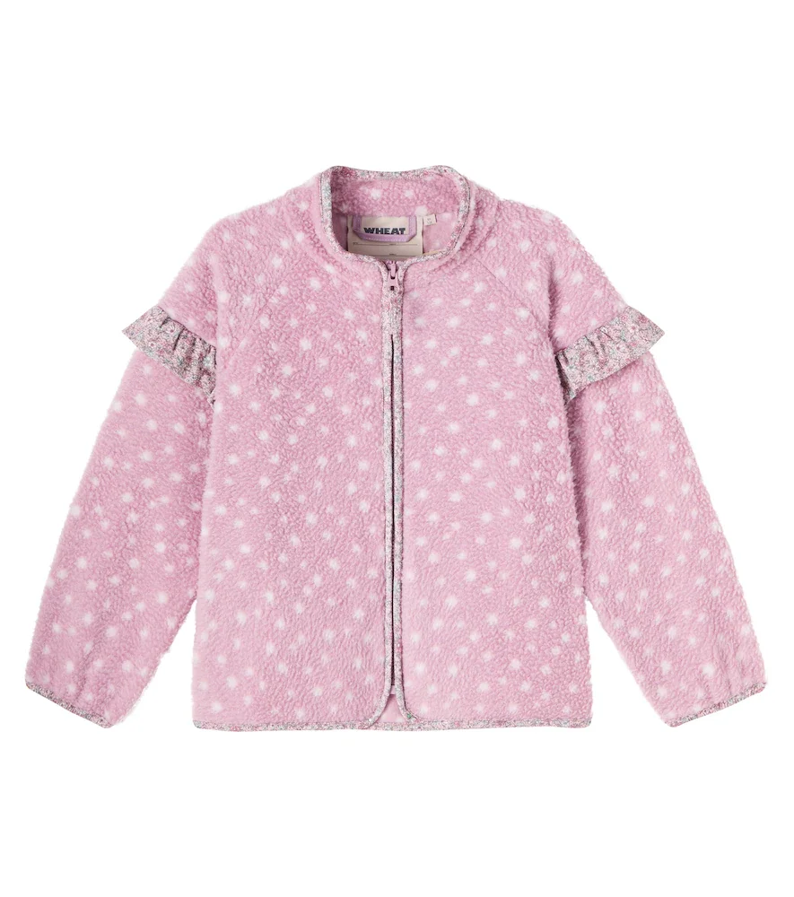 Chaqueta de teddy con lunares y volantes