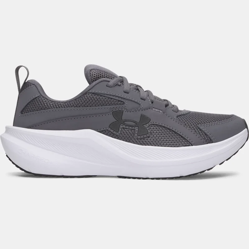 Charged Assert 11 Boys' Grade School Running Shoes Castlerock White Black 3.5