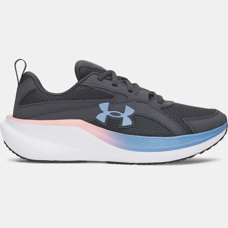 Charged Assert 11 Girls' Grade School Running Shoes Anthracite Posh Pink Blue Float 4