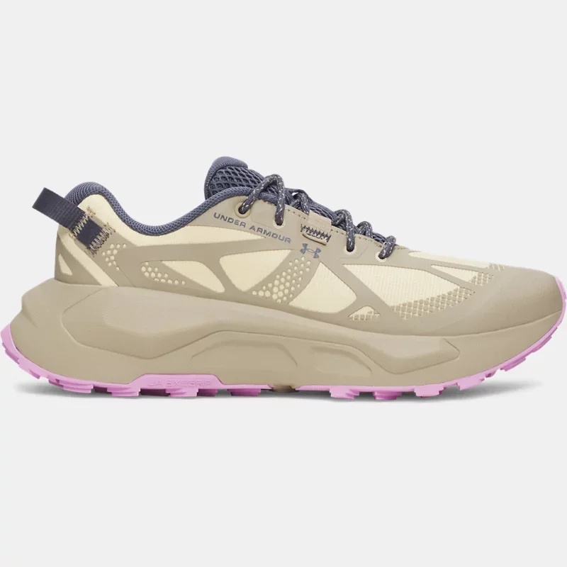Charged Bandit Trail 4 Women's Trail Running Shoes City Khaki Pale Lemon Dusty Coral 7.5