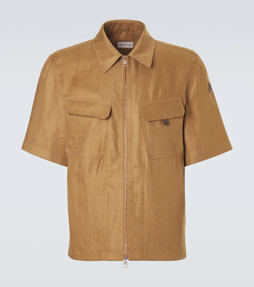 Chemise zippée en sergé de lin