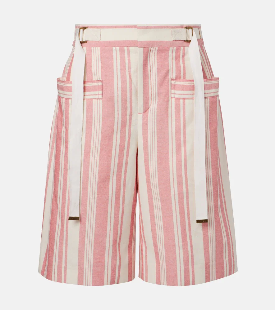 Chloà Striped cotton Bermuda shorts