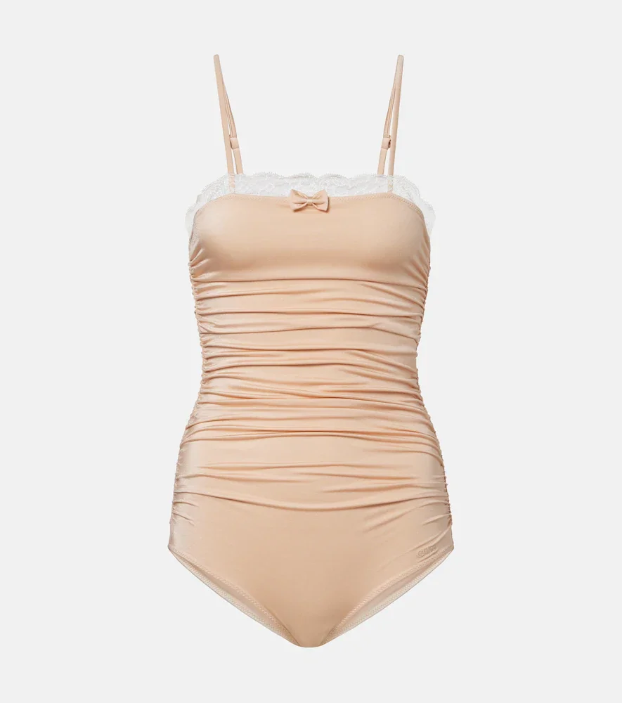 Chloé Body fruncido con encaje