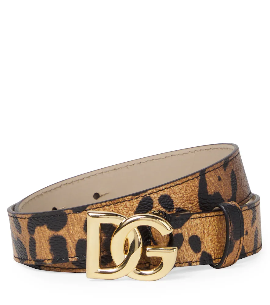 Cinturón DG con estampado de leopardo
