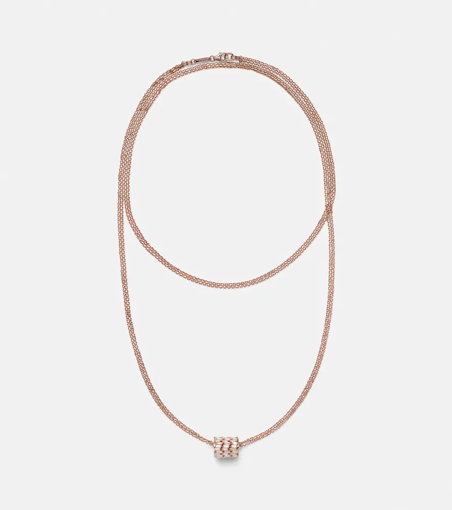 Collar de oro rosa de 18 ct con diamantes